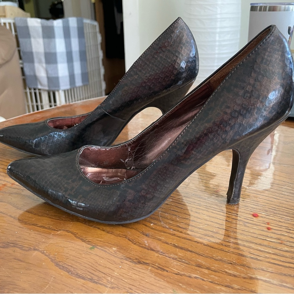 Rampage Snakeskin High Heels 8.5 GUC